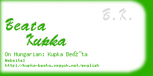 beata kupka business card